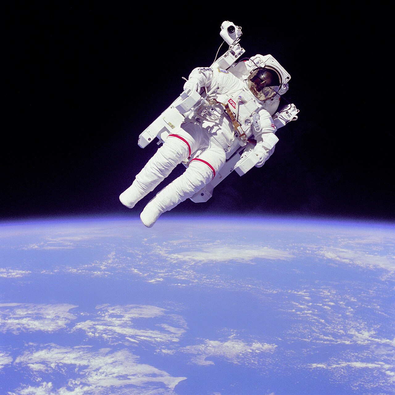 Astronaut floating in space